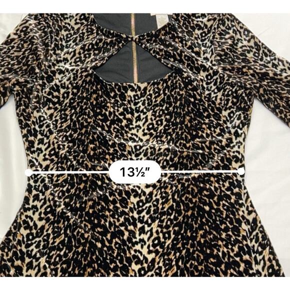 Cache Velvet Leopard Print Keyhole Bodycon Long Sleeve Sheath Women's Size 6 - Picture 9 of 12